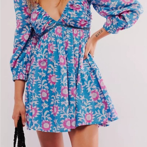 NWT Large Free People Sasha mini dress- river combo - Picture 14 of 14